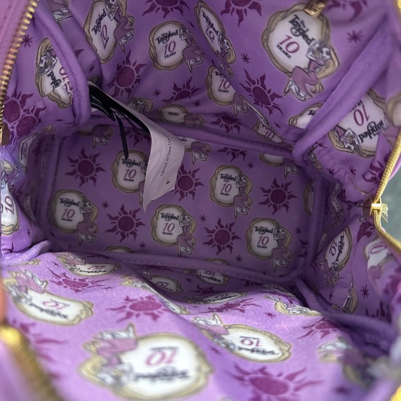 Disney Loungefly Tangled Rapunzel 10th Anniversary Tower Mini Backpack Purple - Picture 7 of 8